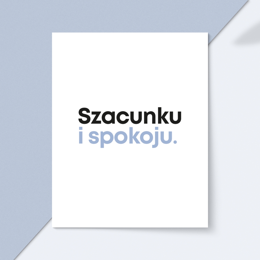 Kartka okolicznościowa "Szacunku i spokoju"
